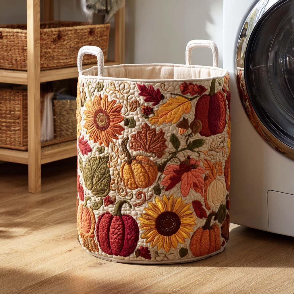 Pumpkin Dreams Quilted Laundry Basket Gift Idea For Busy Families