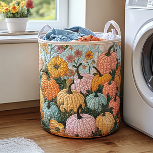 Pumpkin Field Quilted Laundry Basket Summer Merch Vibes