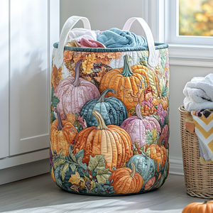 Pumpkin Garden Quilted Laundry Basket Holiday Season Merch