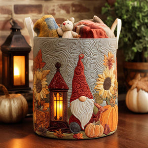 Pumpkin Gnome Life Quilted Laundry Basket Father’s Day Merch Gift