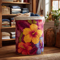 Purple Flame Quilted Laundry Basket Merch For Family