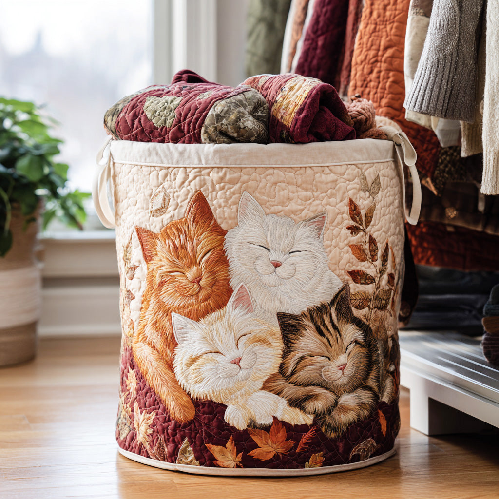 Purrfect Charm Quilted Laundry Basket Great Idea For New Home