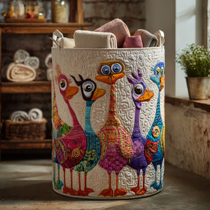 Quack Me Up Quilted Laundry Basket Thanksgiving Merch Gift