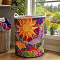 Radiant Field Quilted Laundry Basket Birthday Merch Gift