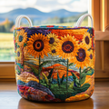 Radiant Petals Quilted Laundry Basket Must-Have Home Essential