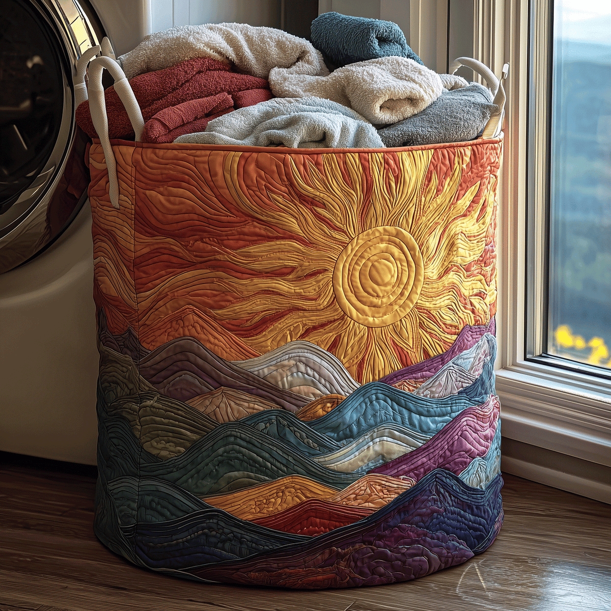 Radiant Sky Quilted Laundry Basket Top Choice For Housewarming