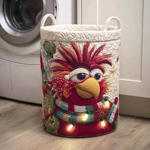 Red Plume Quilted Laundry Basket Mother’s Day Merch Gift