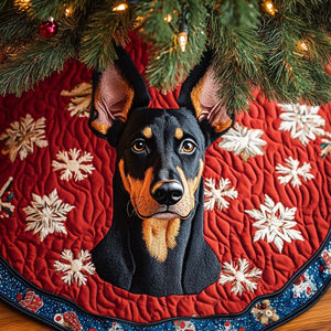 Regal Doberman Companion Christmas Quilted Tree Skirt Meaningful Christmas Gift to Warm the Heart