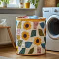 Rustic Bloom Quilted Laundry Basket Merch For Family