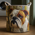 Rustic Bulldog Quilted Laundry Basket Perfect Birthday Gift Idea