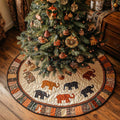 Rustic Charm Christmas Quilted Tree Skirt Charming Tree Skirt for Family Gatherings