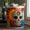 Sacred Skull Quilted Laundry Basket Winter Merch Essentials