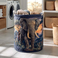 Safari Elephant Quilted Laundry Basket Merch For Cozy Nights