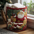 Santa Cheer Quilted Laundry Basket Holiday Gift For Laundry Lovers