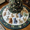 Santa Poodle Helper Quilted Christmas Tree Skirt Christmas Tree Skirt Gift That Brings Joy