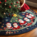 Santa Workshop Quilted Christmas Tree Skirt Charming Tree Skirt for Family Gatherings