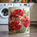 Scarlet Poppy Dream Quilted Laundry Basket Merch For Family Time