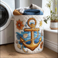 Sea Star Charm Quilted Laundry Basket Father’s Day Merch Gift