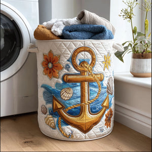 Sea Star Charm Quilted Laundry Basket Father’s Day Merch Gift