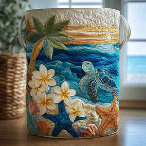 Sea Turtle Quilted Laundry Basket Halloween Merch Gift(1)