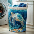Sea Turtle Quilted Laundry Basket Merch For Mom Birthday Merch Gift