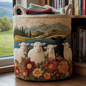 Sheep Quilted Laundry Basket Merch For Dad