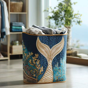 Shimmer Tide Quilted Laundry Basket Creative Gift For Family