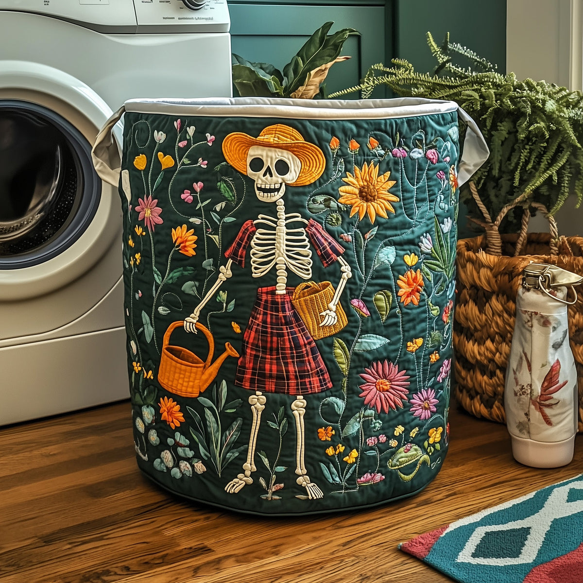 Skeleton Quilted Laundry Basket Great Idea For New Home