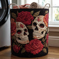 Skull Bloom Quilted Laundry Basket Merch For Couples