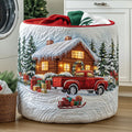 Snow Cabin Quilted Laundry Basket Valentine’s Day Merch Gift
