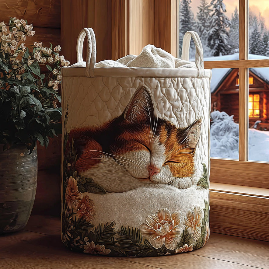 Snowy Rest Quilted Laundry Basket Summer Merch Vibes