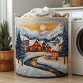 Snowy Village Quilted Laundry Basket Gftohd10322 Holiday Season Merch