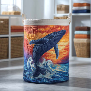 Splashing Whale Quilted Laundry Basket Fall Merch Pick