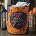 Spooky Bulldog Quilted Laundry Basket Merch For Family Time