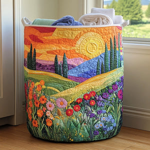 Spring Meadow Quilted Laundry Basket Mother’s Day Merch Gift