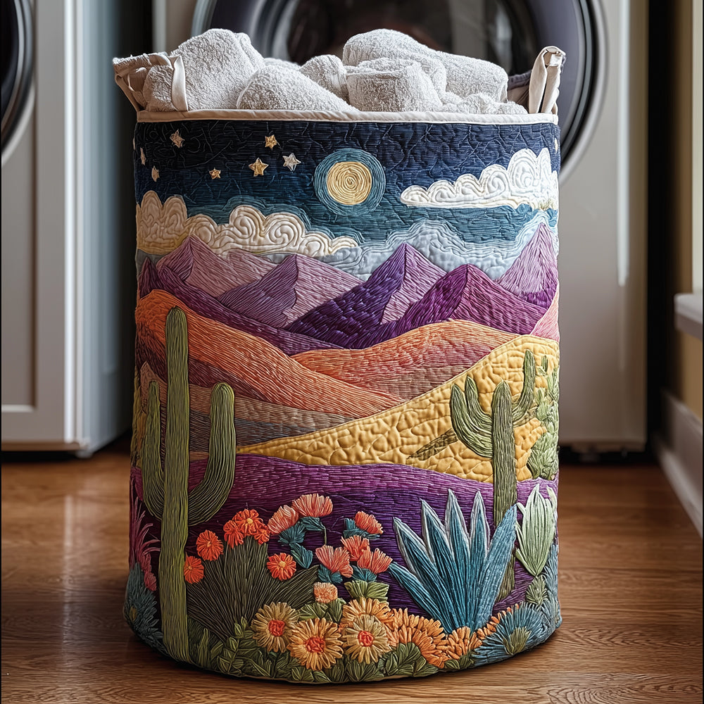 Starlit Desert Quilted Laundry Basket Perfect Gift For Apartment Living