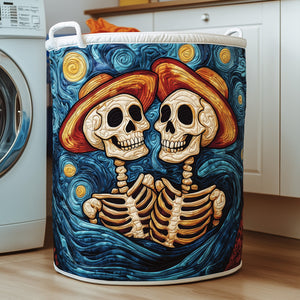 Starry Night Skeletons Quilted Laundry Basket Perfect Gift For Your House
