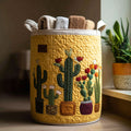 Succulent Sunset Quilted Laundry Basket Holiday Merch Gift