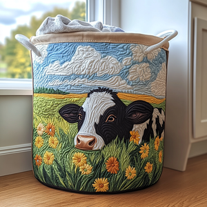 Sunny Cow Quilted Laundry Basket Merch For Kids