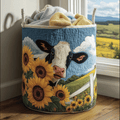 Sunny Cow Quilted Laundry Basket New Year Merch Gift