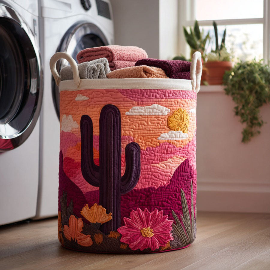 Sunset Bloom Quilted Laundry Basket Great Stocking Stuffer