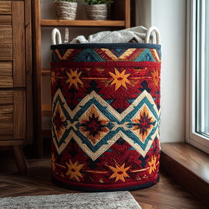 Sunset Spirit Quilted Laundry Basket Merch For Her