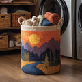 Sylvan Woodland Quilted Laundry Basket Holiday Merch Gift