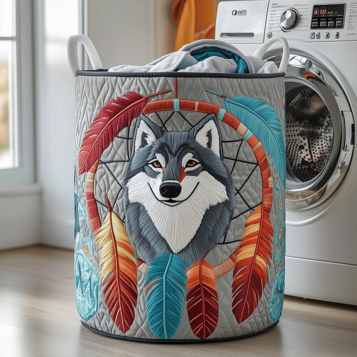 Tribal Soul Dreamcatcher Quilted Laundry Basket Father’s Day Merch Gift