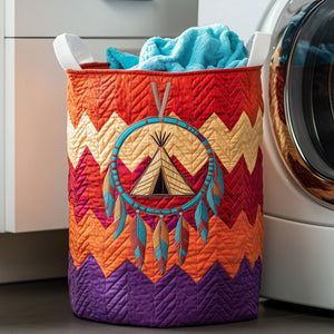 Tribal Soul Dreamcatcher Quilted Laundry Basket Mother’s Day Merch Gift