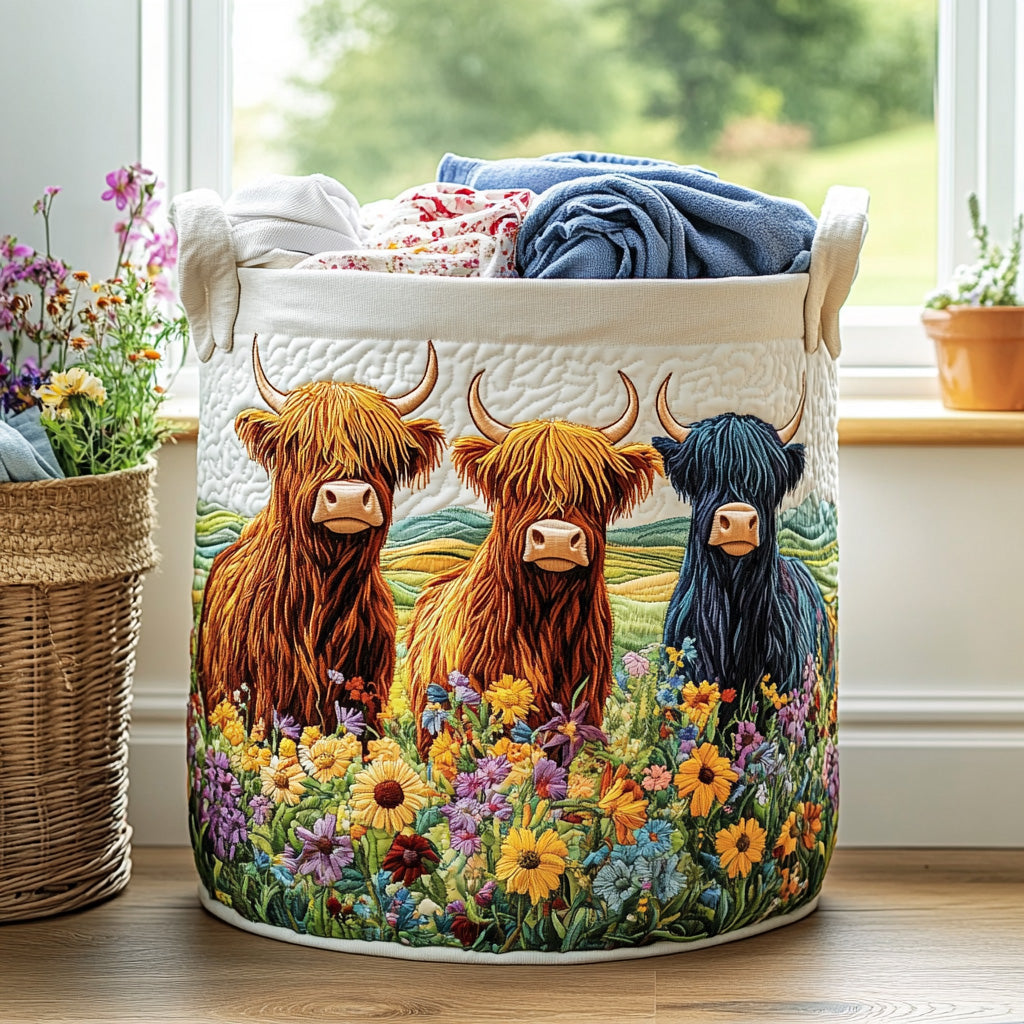 Triple Charm Quilted Laundry Basket Merch For Cozy Nights