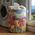 Tulip Field Quilted Laundry Basket Unique Gift For Laundry Lovers