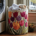 Tulip Joy Quilted Laundry Basket Holiday Favorite Gift
