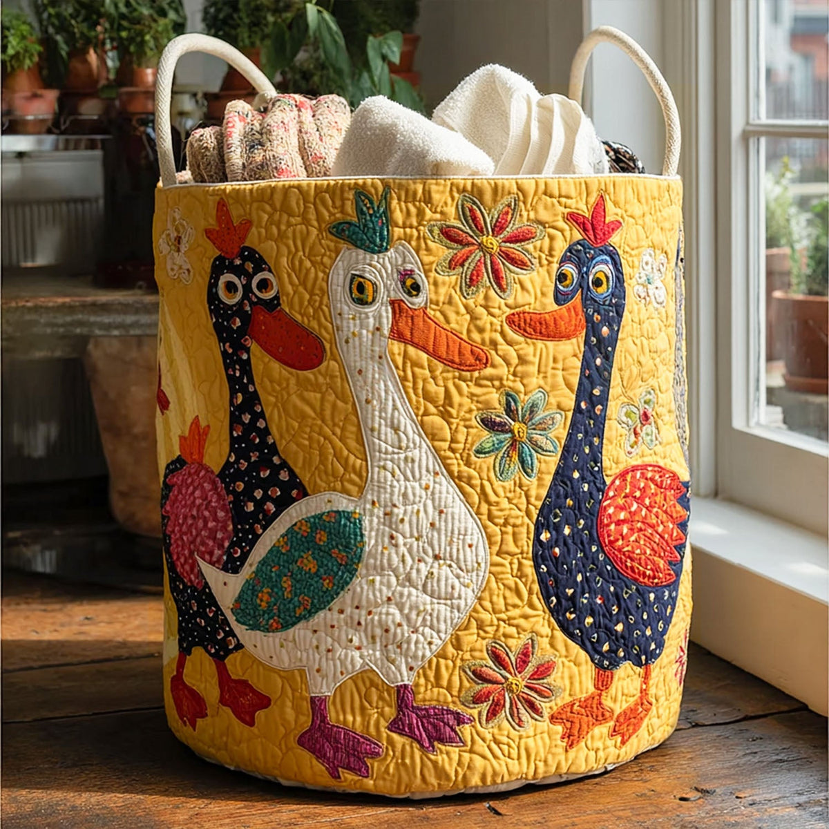 Waddle Wonder Quilted Laundry Basket Halloween Merch Gift