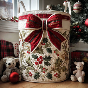 Warm Noel Quilted Laundry Basket Mother’s Day Merch Gift